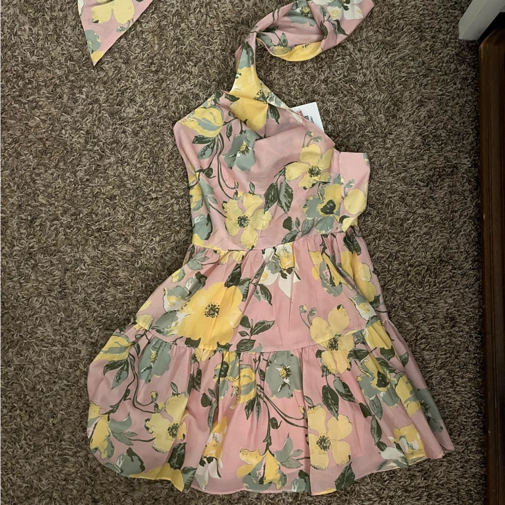 Floral Pink and Yellow Dress